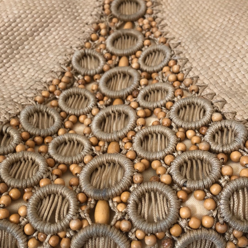 Cole Haan beaded straw hobo